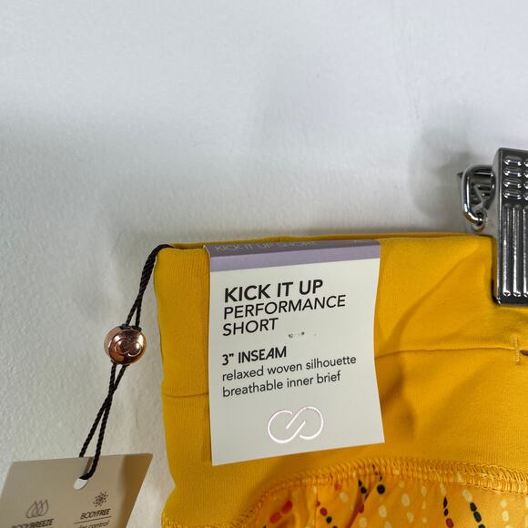 CALIA Yellow Orange Printed Kick It Up Shorts Activewear Running Womens Size XL - Picture 6 of 8